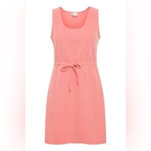 New! Ichi Kate cinched drawstring waist pique calypso pink Dress 35232